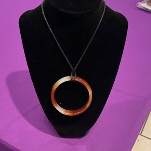 Elegant Orange and White Pendant Necklace